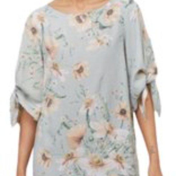 H&M Tie-sleeved Floral Print Casual Dress NWT Size 6 - Picture 4 of 9